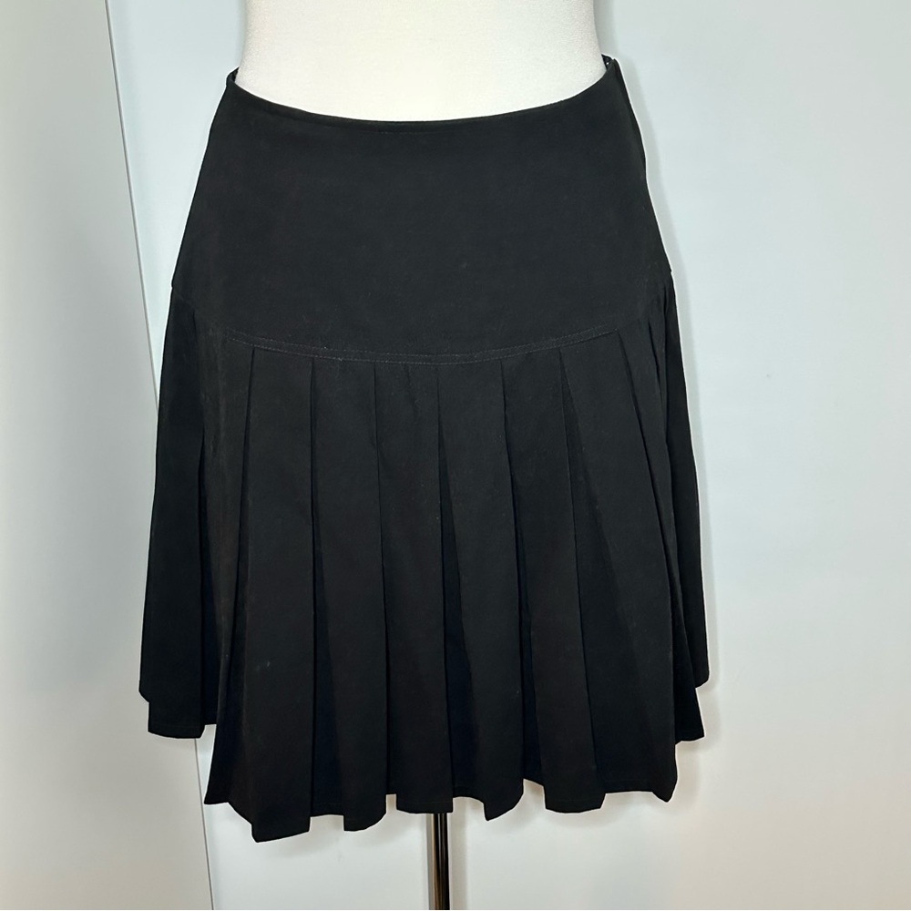 Y2K Black Pleated Mini Skirt Tennis Schoolgirl Aesthetic
